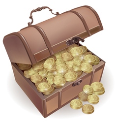 Chest with coins vector image