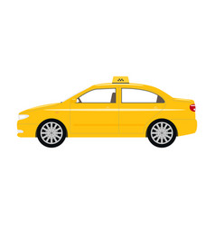 Cartoon car yellow taxi vector image