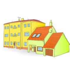 Handmade buildings vector image