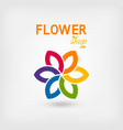 Flower shop logo design rainbow colors vector image