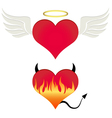 Angel-devil heart vector image
