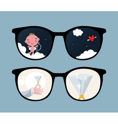 Patterned Glasses vector image