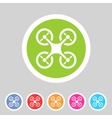 Quadrocopter flat icon sign symbol logo label set vector image