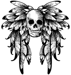 Wings with skull vector image
