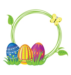 Frame with Easter eggs Frame with Easter eggs vector image