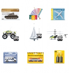 toy icons teenager toys vector image
