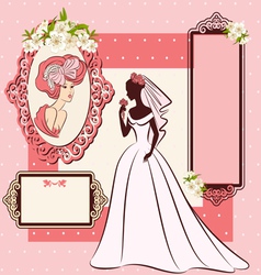 Beautiful bride in dress vector image