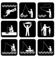 Fishing icons vector image