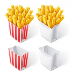 Fried chips in paper bag Fried chips in paper bag vector image