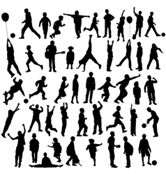 Silhouettes of Children vector image