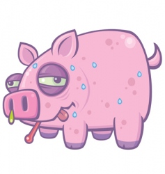 Swine flu pig vector image