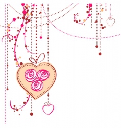 Background with rose and heart vector image