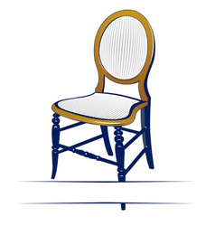 Retro wood chair vector image
