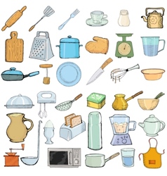 Kitchen objects vector image