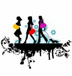 Shopping girls vector image