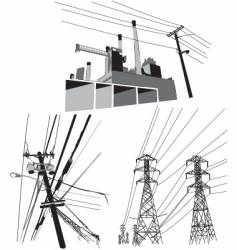 Electricity set of vector image