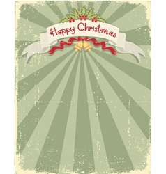 Vintage christmas card vector image