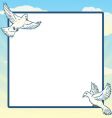 Dove in flight frame design Dove in flight frame design vector image