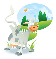 Cow cartoon vector image