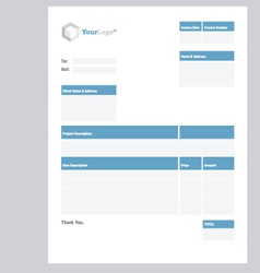 Blank Invoice Template vector image