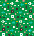 Seamless Flowers Pattern Flat Design Flower Set on vector image