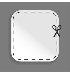 Scissors cutting sticker vector image