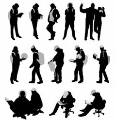 Silhouettes of students vector image