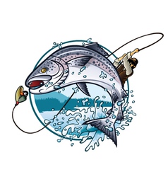 Fishing Salmon vector image