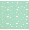 Seamless raindrops pattern with umbrella on paper vector image