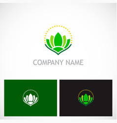 Green lotus flower beauty spa logo Green lotus flower beauty spa logo vector image
