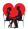 Silhouette of lovers vector image