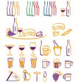 Drink and food icons vector image