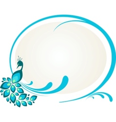 Peacock floral frame vector image