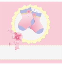 Cute template for baby postcard vector image