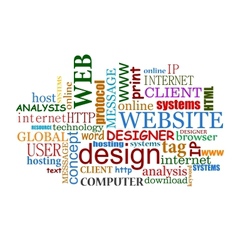 Web and internet design tags cloud vector image