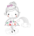 Fairytale ballerina -rain kids vector image
