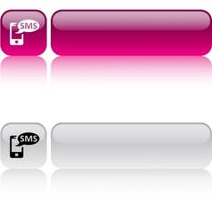 SMS square button vector image