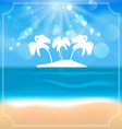 Holiday summer card with beautiful beach and palms vector image