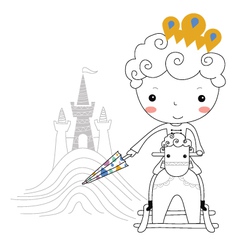 Fairytale prince -rain kids vector image