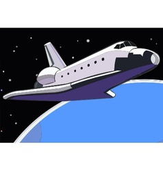 Space shuttle in orbit vector image