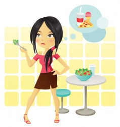 Diet girl vector image
