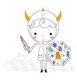 Fairytale viking - rain kids vector image