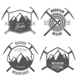 Set of vintage mountain explorer labels and badges vector image