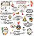 Merry Christmas vintage Label collection vector image
