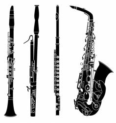 Woodwind musical instruments vector image