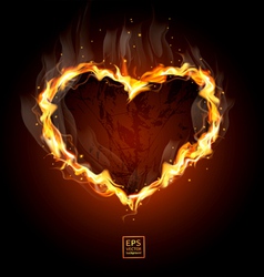 Fiery heart vector image