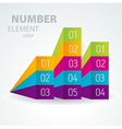 Number list perspective arrow cursor element set vector image