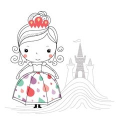 Fairytale princess -rain kids vector image