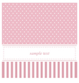 Pink card or baby shower invitation with dots vector image
