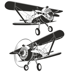 Retro biplane vector image